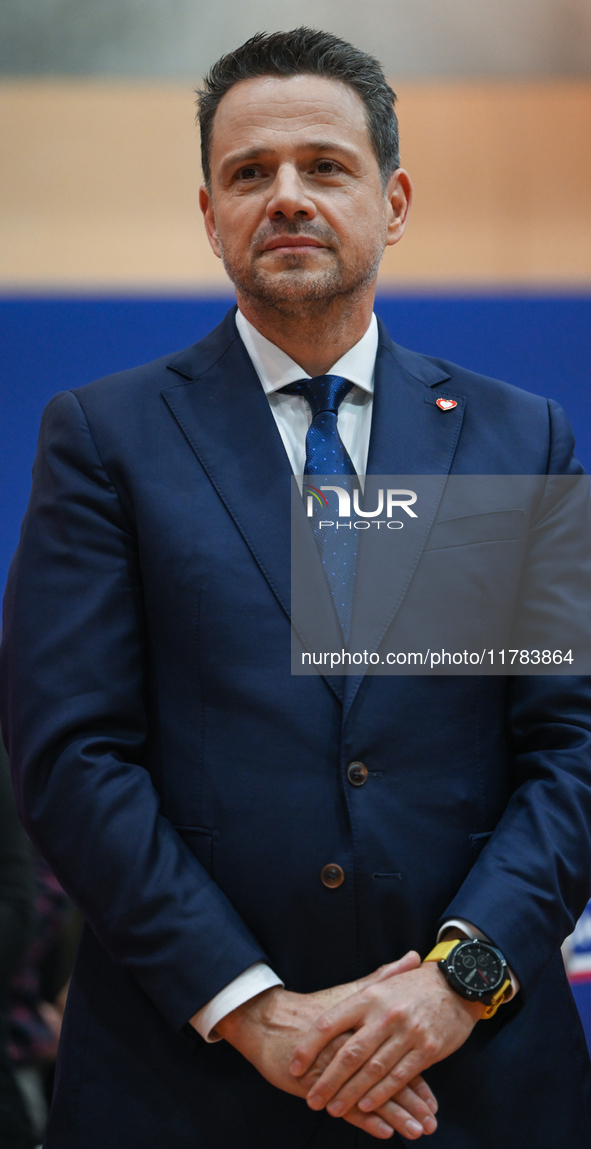 KRAKOW, POLAND - NOVEMBER 16:
Mayor of Warsaw Rafal Trzaskowski during a meeting with voters at Nowa Huta's Hala Com-Com Zone, on November 1...