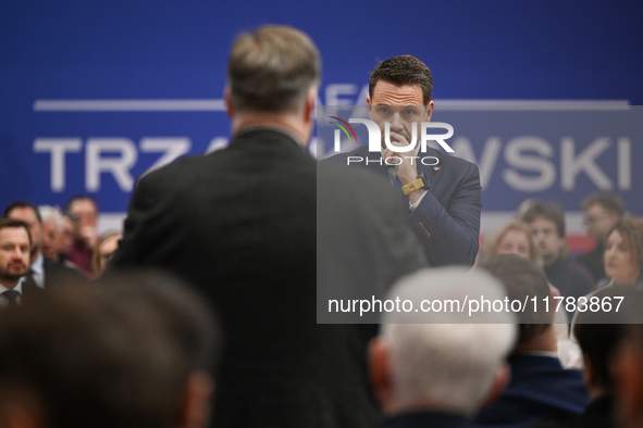 KRAKOW, POLAND - NOVEMBER 16:
Mayor of Warsaw Rafal Trzaskowski during a meeting with voters at Nowa Huta's Hala Com-Com Zone, on November 1...