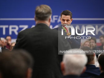 KRAKOW, POLAND - NOVEMBER 16:
Mayor of Warsaw Rafal Trzaskowski during a meeting with voters at Nowa Huta's Hala Com-Com Zone, on November 1...