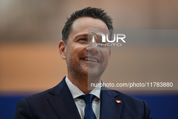 KRAKOW, POLAND - NOVEMBER 16:
Mayor of Warsaw Rafal Trzaskowski during a meeting with voters at Nowa Huta's Hala Com-Com Zone, on November 1...