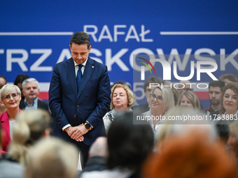 KRAKOW, POLAND - NOVEMBER 16:
Mayor of Warsaw Rafal Trzaskowski during a meeting with voters at Nowa Huta's Hala Com-Com Zone, on November 1...