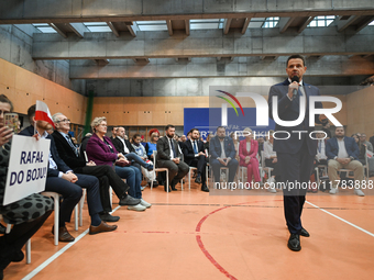 KRAKOW, POLAND - NOVEMBER 16:
Mayor of Warsaw Rafal Trzaskowski during a meeting with voters at Nowa Huta's Hala Com-Com Zone, on November 1...