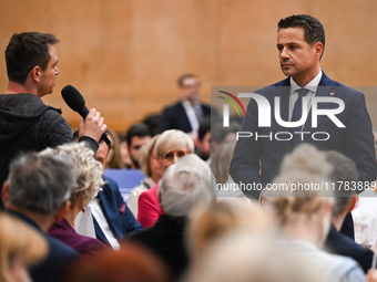 KRAKOW, POLAND - NOVEMBER 16:
Mayor of Warsaw Rafal Trzaskowski during a meeting with voters at Nowa Huta's Hala Com-Com Zone, on November 1...