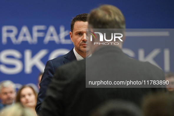 KRAKOW, POLAND - NOVEMBER 16:
Mayor of Warsaw Rafal Trzaskowski during a meeting with voters at Nowa Huta's Hala Com-Com Zone, on November 1...