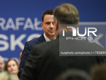 KRAKOW, POLAND - NOVEMBER 16:
Mayor of Warsaw Rafal Trzaskowski during a meeting with voters at Nowa Huta's Hala Com-Com Zone, on November 1...