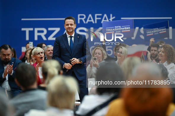 KRAKOW, POLAND - NOVEMBER 16:
Mayor of Warsaw Rafal Trzaskowski during a meeting with voters at Nowa Huta's Hala Com-Com Zone, on November 1...