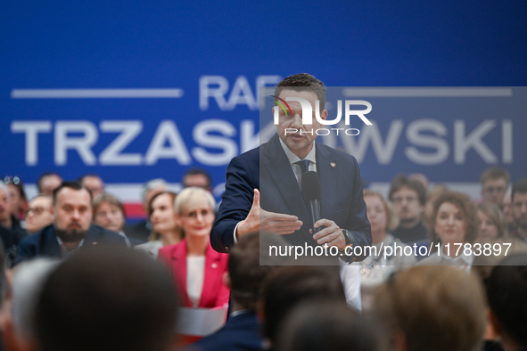 KRAKOW, POLAND - NOVEMBER 16:
Mayor of Warsaw Rafal Trzaskowski during a meeting with voters at Nowa Huta's Hala Com-Com Zone, on November 1...