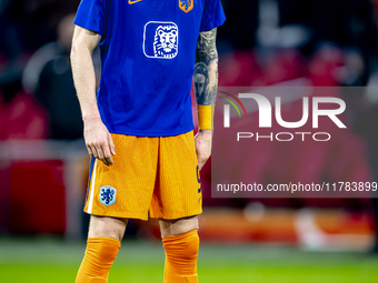 Netherlands forward Wout Weghorst participates in the match between the Netherlands and Hungary at the Johan Cruijff ArenA for the UEFA Nati...