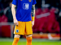 Netherlands forward Wout Weghorst participates in the match between the Netherlands and Hungary at the Johan Cruijff ArenA for the UEFA Nati...