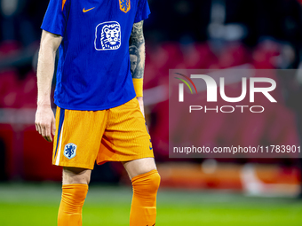 Netherlands forward Wout Weghorst participates in the match between the Netherlands and Hungary at the Johan Cruijff ArenA for the UEFA Nati...