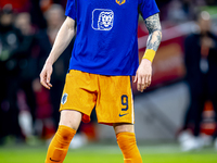 Netherlands forward Wout Weghorst participates in the match between the Netherlands and Hungary at the Johan Cruijff ArenA for the UEFA Nati...