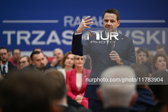 KRAKOW, POLAND - NOVEMBER 16:
Mayor of Warsaw Rafal Trzaskowski during a meeting with voters at Nowa Huta's Hala Com-Com Zone, on November 1...