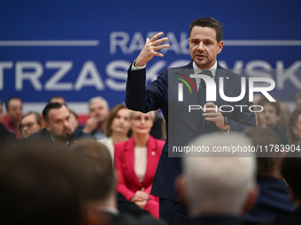 KRAKOW, POLAND - NOVEMBER 16:
Mayor of Warsaw Rafal Trzaskowski during a meeting with voters at Nowa Huta's Hala Com-Com Zone, on November 1...