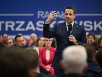 KRAKOW, POLAND - NOVEMBER 16:
Mayor of Warsaw Rafal Trzaskowski during a meeting with voters at Nowa Huta's Hala Com-Com Zone, on November 1...