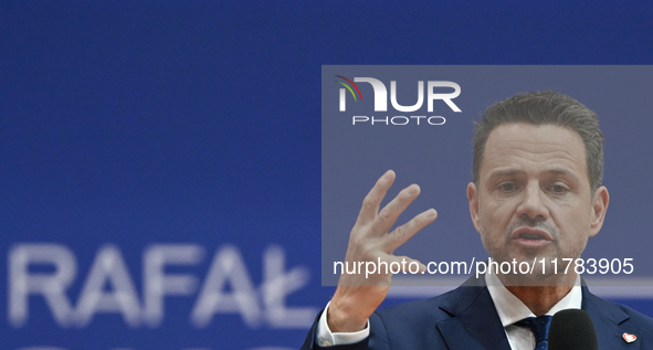 KRAKOW, POLAND - NOVEMBER 16:
Mayor of Warsaw Rafal Trzaskowski during a meeting with voters at Nowa Huta's Hala Com-Com Zone, on November 1...