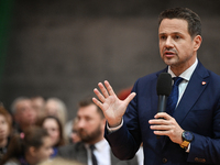 KRAKOW, POLAND - NOVEMBER 16:
Mayor of Warsaw Rafal Trzaskowski during a meeting with voters at Nowa Huta's Hala Com-Com Zone, on November 1...