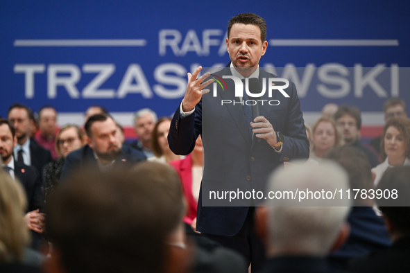 KRAKOW, POLAND - NOVEMBER 16:
Mayor of Warsaw Rafal Trzaskowski during a meeting with voters at Nowa Huta's Hala Com-Com Zone, on November 1...