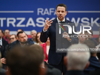 KRAKOW, POLAND - NOVEMBER 16:
Mayor of Warsaw Rafal Trzaskowski during a meeting with voters at Nowa Huta's Hala Com-Com Zone, on November 1...