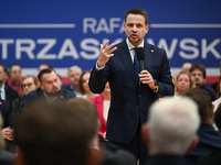 KRAKOW, POLAND - NOVEMBER 16:
Mayor of Warsaw Rafal Trzaskowski during a meeting with voters at Nowa Huta's Hala Com-Com Zone, on November 1...