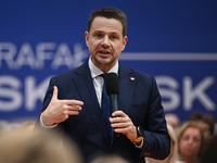 KRAKOW, POLAND - NOVEMBER 16:
Mayor of Warsaw Rafal Trzaskowski during a meeting with voters at Nowa Huta's Hala Com-Com Zone, on November 1...