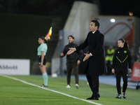 In Madrid, Spain, on November 16, Real Madrid coach Alberto Toril is present during the LIGA F match between Real Madrid and FC Barcelona at...