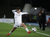 Oihane Hernandez of Real Madrid is in action during the LIGA F match between Real Madrid and FC Barcelona at Alfredo Di Stefano stadium in M...