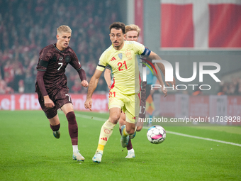 Mikel Oyarzabal of Spain controls the ball during the Nations League Round 5 match between Denmark and Spain at Parken Stadium in Copenhagen...