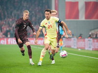 Mikel Oyarzabal of Spain controls the ball during the Nations League Round 5 match between Denmark and Spain at Parken Stadium in Copenhagen...