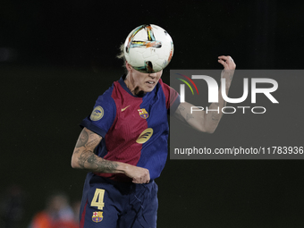 Mapi Leon of FC Barcelona is in action during the LIGA F match between Real Madrid and FC Barcelona at Alfredo Di Stefano stadium in Madrid,...