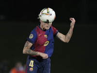 Mapi Leon of FC Barcelona is in action during the LIGA F match between Real Madrid and FC Barcelona at Alfredo Di Stefano stadium in Madrid,...