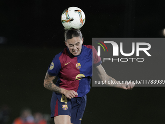 Mapi Leon of FC Barcelona is in action during the LIGA F match between Real Madrid and FC Barcelona at Alfredo Di Stefano stadium in Madrid,...