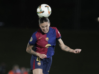 Mapi Leon of FC Barcelona is in action during the LIGA F match between Real Madrid and FC Barcelona at Alfredo Di Stefano stadium in Madrid,...