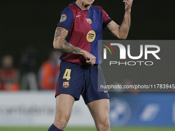 Mapi Leon of FC Barcelona is in action during the LIGA F match between Real Madrid and FC Barcelona at Alfredo Di Stefano stadium in Madrid,...