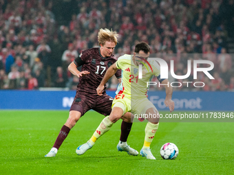 Mikel Oyarzabal of Spain controls the ball during the Nations League Round 5 match between Denmark and Spain at Parken Stadium in Copenhagen...