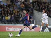 Aitana Bonmati of FC Barcelona is in action during the LIGA F match between Real Madrid and FC Barcelona at Alfredo Di Stefano stadium in Ma...