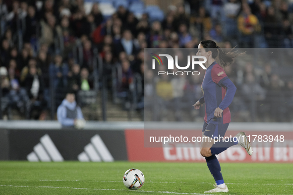 Aitana Bonmati of FC Barcelona is in action during the LIGA F match between Real Madrid and FC Barcelona at Alfredo Di Stefano stadium in Ma...