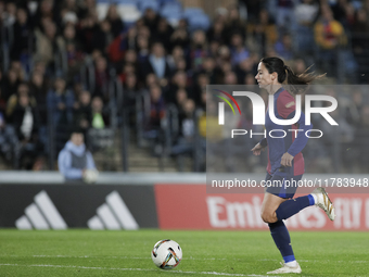 Aitana Bonmati of FC Barcelona is in action during the LIGA F match between Real Madrid and FC Barcelona at Alfredo Di Stefano stadium in Ma...