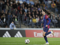 Aitana Bonmati of FC Barcelona is in action during the LIGA F match between Real Madrid and FC Barcelona at Alfredo Di Stefano stadium in Ma...