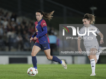 Aitana Bonmati of FC Barcelona is in action during the LIGA F match between Real Madrid and FC Barcelona at Alfredo Di Stefano stadium in Ma...