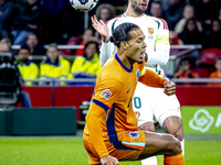 Hungary midfielder Dominik Szoboszlai and Netherlands defender Virgil van Dijk play during the match between the Netherlands and Hungary at...