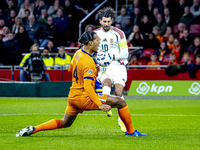 Hungary midfielder Dominik Szoboszlai and Netherlands defender Virgil van Dijk play during the match between the Netherlands and Hungary at...