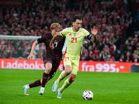 Mikel Oyarzabal of Spain controls the ball during the Nations League Round 5 match between Denmark and Spain at Parken Stadium in Copenhagen...