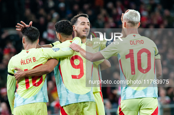 Ayoze Perez of Spain celebrates after scoring a goal to make it 2-0 during the UEFA Nations League 2024/25 League A Group A4 match between D...