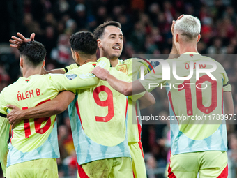 Ayoze Perez of Spain celebrates after scoring a goal to make it 2-0 during the UEFA Nations League 2024/25 League A Group A4 match between D...