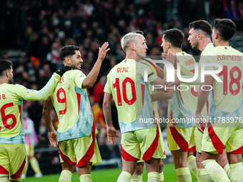 Ayoze Perez of Spain celebrates after scoring a goal to make it 2-0 during the UEFA Nations League 2024/25 League A Group A4 match between D...