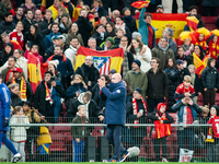 Luis de la Fuente is the head coach of Spain during the UEFA Nations League 2024/25 League A Group A4 match between Denmark and Spain at Par...