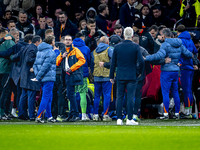 A medical assistant is with the assistant trainer of Hungary during the match between the Netherlands and Hungary at the Johan Cruijff ArenA...