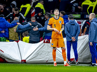 Netherlands forward Wout Weghorst participates in the match between the Netherlands and Hungary at the Johan Cruijff ArenA for the UEFA Nati...