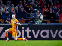 Netherlands forward Wout Weghorst scores the 1-0 and celebrates the goal during the match between the Netherlands and Hungary at the Johan C...