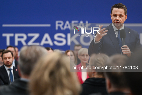 KRAKOW, POLAND - NOVEMBER 16:
Mayor of Warsaw Rafal Trzaskowski during a meeting with voters at Nowa Huta's Hala Com-Com Zone, on November 1...